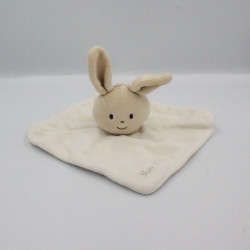 Doudou plat carré lapin blanc SUCRE D'ORGE