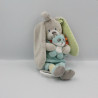 Doudou musical lapin gris bleu vert panda TEX