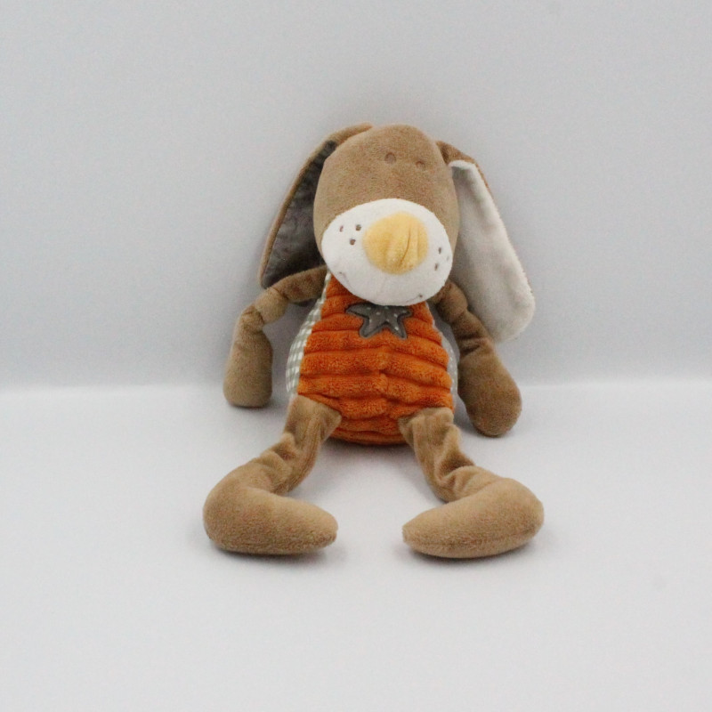 Doudou lapin marron orange Bengy 30 cm