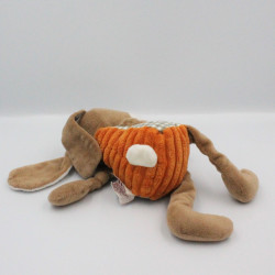 Doudou lapin marron orange Bengy 27 cm