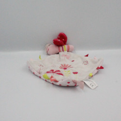Doudou plat papillon rose blanc fleurs SIMBA KIABI NICOTOY