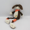 Doudou lapin marron orange aux longues pattes LES PETITES MARIE