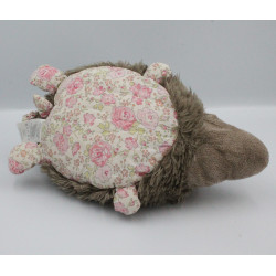 Doudou hérisson marron rose fleurs JACADI