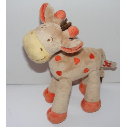 Doudou Girafe orange saumon MOTS D'ENFANTS