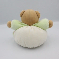 Doudou ours liberty vert blanc fleurs oiseau KALOO