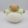 Doudou ours liberty vert blanc fleurs oiseau KALOO