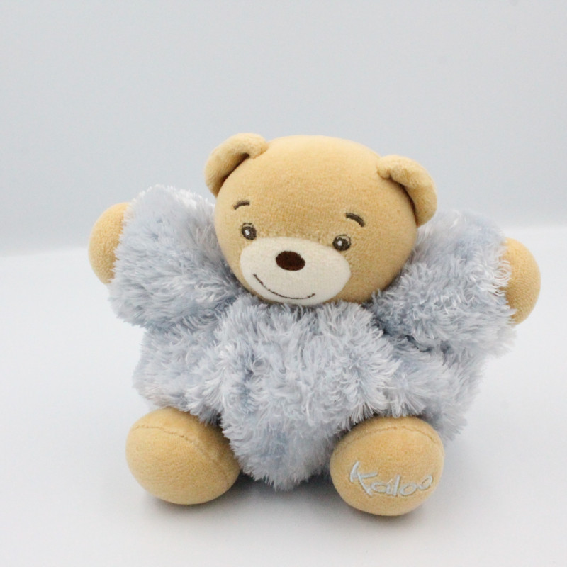 Doudou ours bleu ciel fourrure Fur KALOO 18 cm