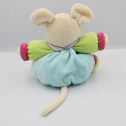 Doudou souris bleu vert rose mauve tortue KALOO