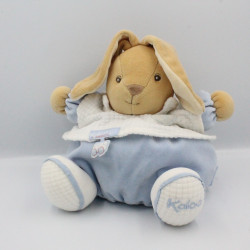Doudou lapin patapouf bleu blanc bus KALOO
