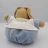 Doudou lapin patapouf bleu blanc bus KALOO