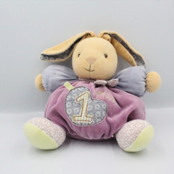 Doudou lapin violet rose vert Hippie Chic KALOO