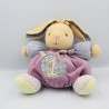 Doudou lapin violet rose vert Hippie Chic KALOO