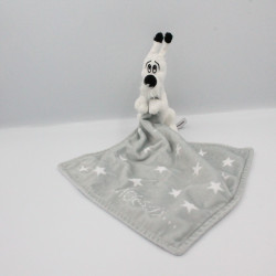 Doudou chien Idéfix mouchoir gris étoiles Parc ASTERIX