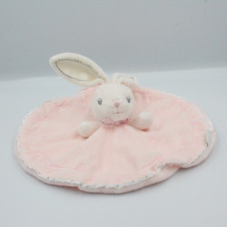 Doudou plat rond lapin rose KALOO