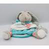Doudou et compagnie marionnette lapin blanc bleu rayé Puzzle HAPPY