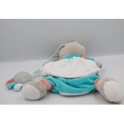 Doudou et compagnie marionnette lapin blanc bleu rayé Puzzle HAPPY