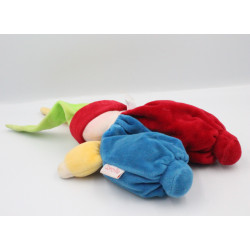 Doudou lutin clown rouge bleu vert jaune COROLLE