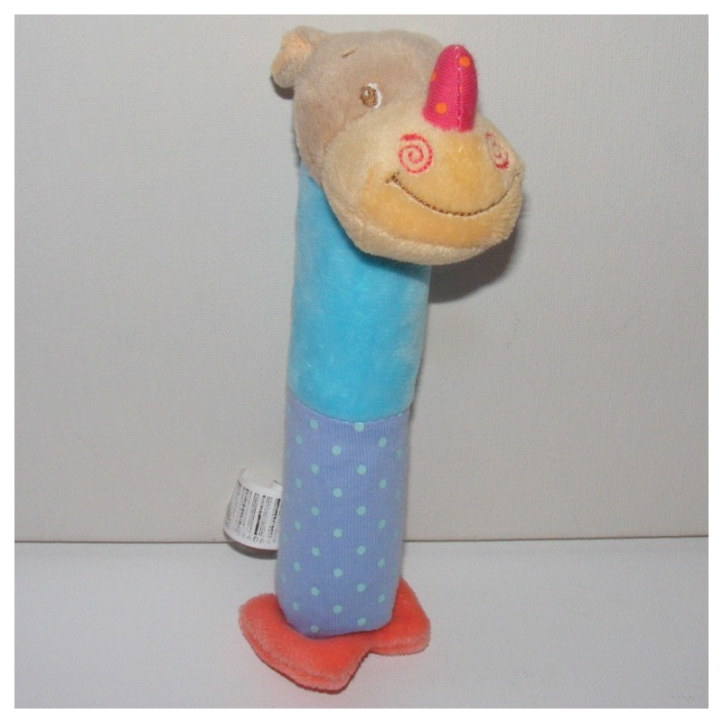 Doudou ours bleu baton pouet pouet NATTOU