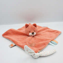 Doudou plat carré renard orange Fanny et oscar NATTOU