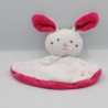 Doudou plat lapin blanc rose SUCRE D'ORGE