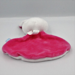Doudou plat lapin blanc rose SUCRE D'ORGE