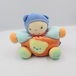 Doudou poupon patapouf orange bleu Chubby baby doll blue KALOO