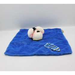 Doudou plat carré souris bleu Diddlina DIDDL