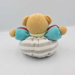 Doudou ours bleu vert rayé gris étoile Bliss KALOO LOT DE 2