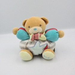 Doudou ours bleu vert rayé gris étoile Bliss KALOO LOT DE 2