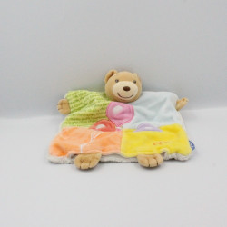 Doudou plat ours patchwork ballons chatouilles KALOO