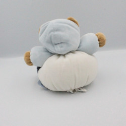 Doudou ours bleu blanc jean P'tit Mec Blue Denim KALOO
