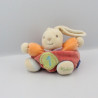 Doudou lapin rouge orange bleu mauve vert 1 KALOO