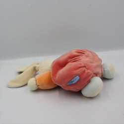 Doudou lapin rouge orange bleu mauve vert 1 KALOO