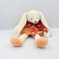 Doudou et compagnie lapin Bonnie blanc orange rouge col étoile