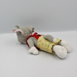 Peluche chat gris salopette jaune Tom de TOM ET JERRY
