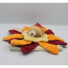 Doudou et compagnie collector ours plat fleur rose orange