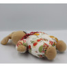 Doudou lapin blanc vert rouge cerises AJENA