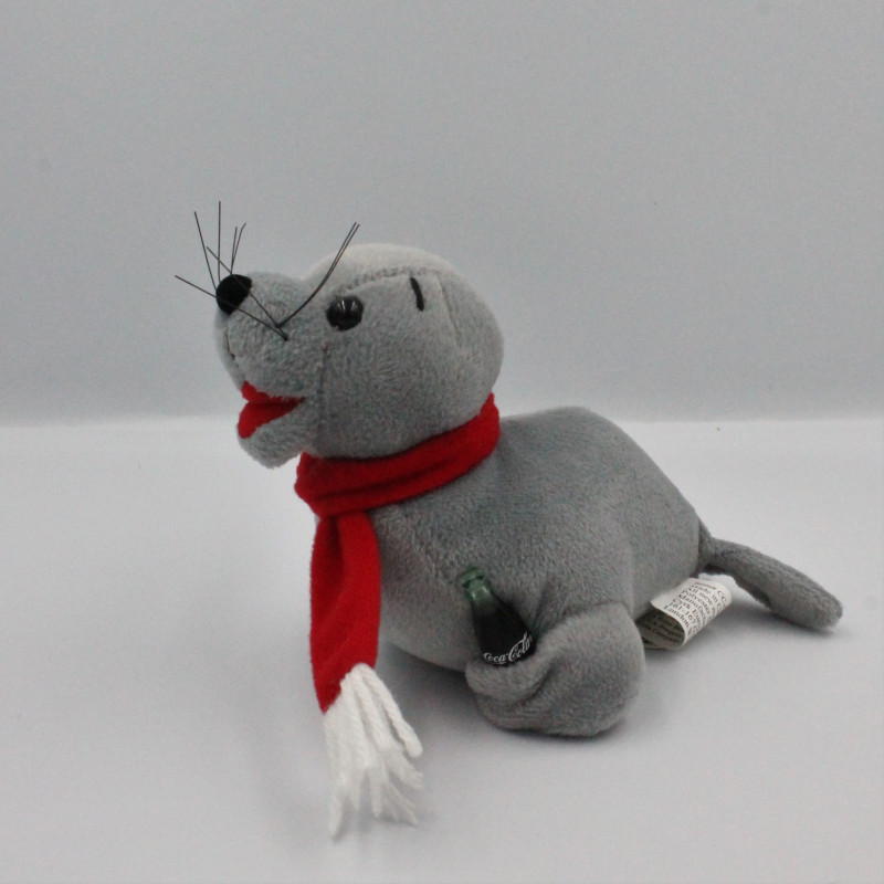 Peluche otarie phoque gris Coca Cola 2000