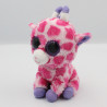 Peluche girafe rose violet Gros yeux brillant TY