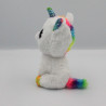 Peluche licorne blanc vert bleu rose Gros yeux brillant TY