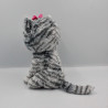 Peluche chat tigre gris rose Gros yeux brillant TY