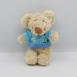 Mini doudou souris beige bleu TEX