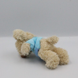 Mini doudou souris beige bleu TEX