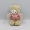 Mini doudou ours beige rose TEX