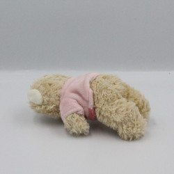 Mini doudou ours beige rose TEX