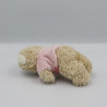 Mini doudou ours beige rose TEX