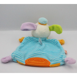 Doudou plat chien bleu orange vert mauve ahoy BABYSUN