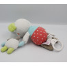 Doudou musical souris blanche rouge bleu vert POMMETTE