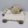Doudou plat ours blanc beige marron NICOTOY SIMBA TOYS