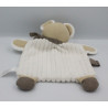 Doudou plat ours blanc beige marron NICOTOY SIMBA TOYS